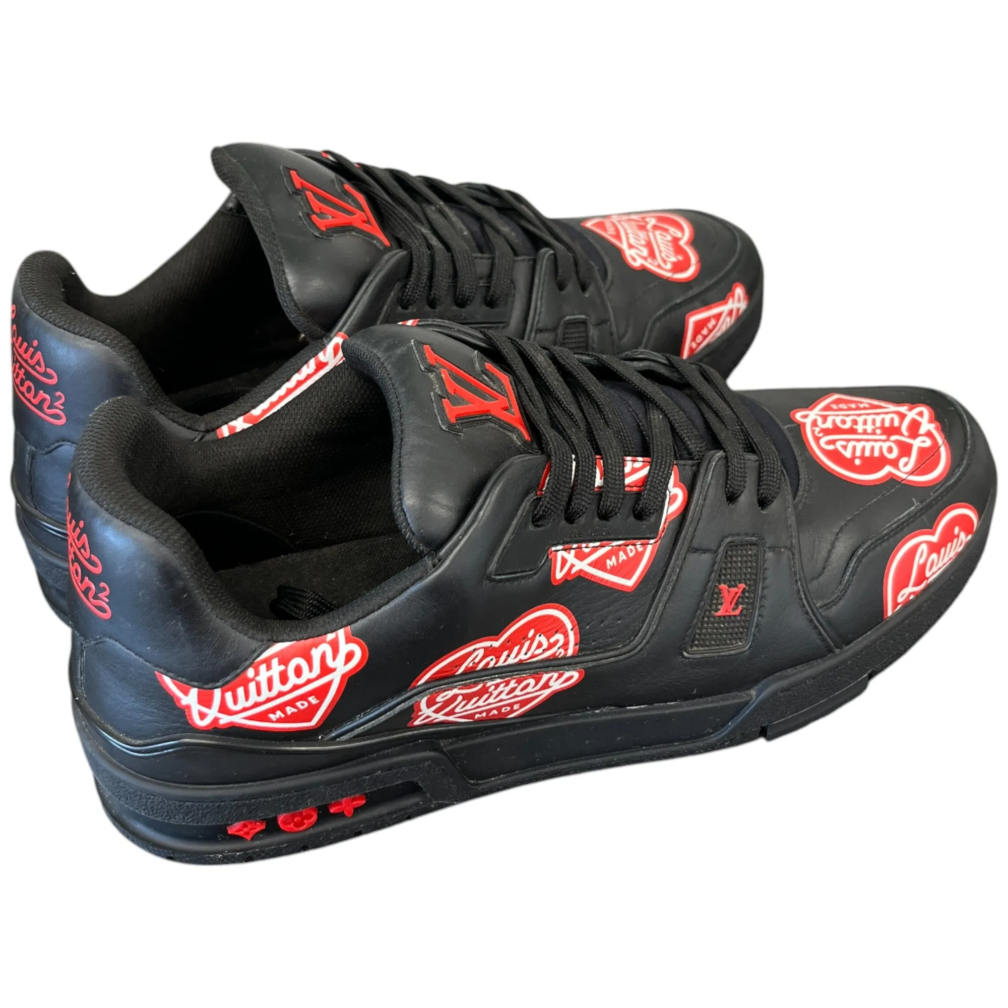 Men's Virgil Abloh X Nigo Lv Made Heart Low Trainers Black Size EU 43 / UK 9