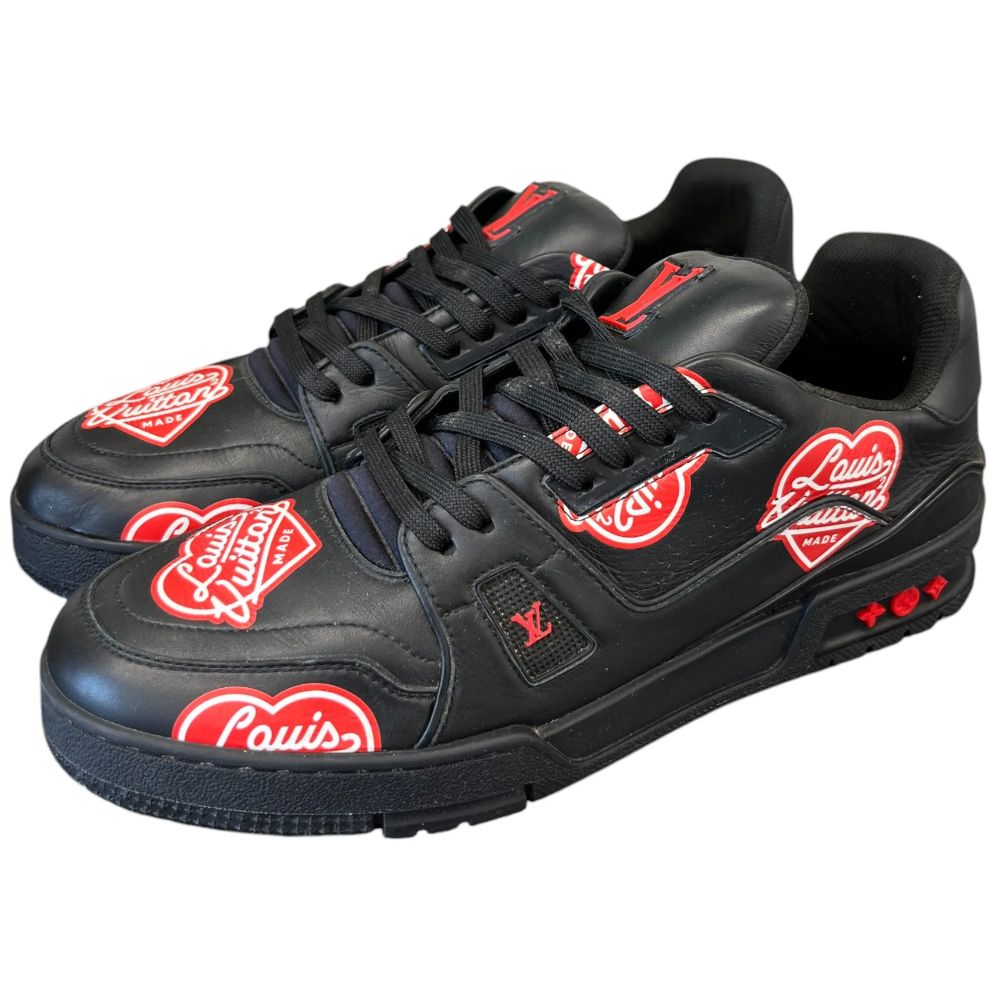 Men's Virgil Abloh X Nigo Lv Made Heart Low Trainers Black Size EU 43 / UK 9