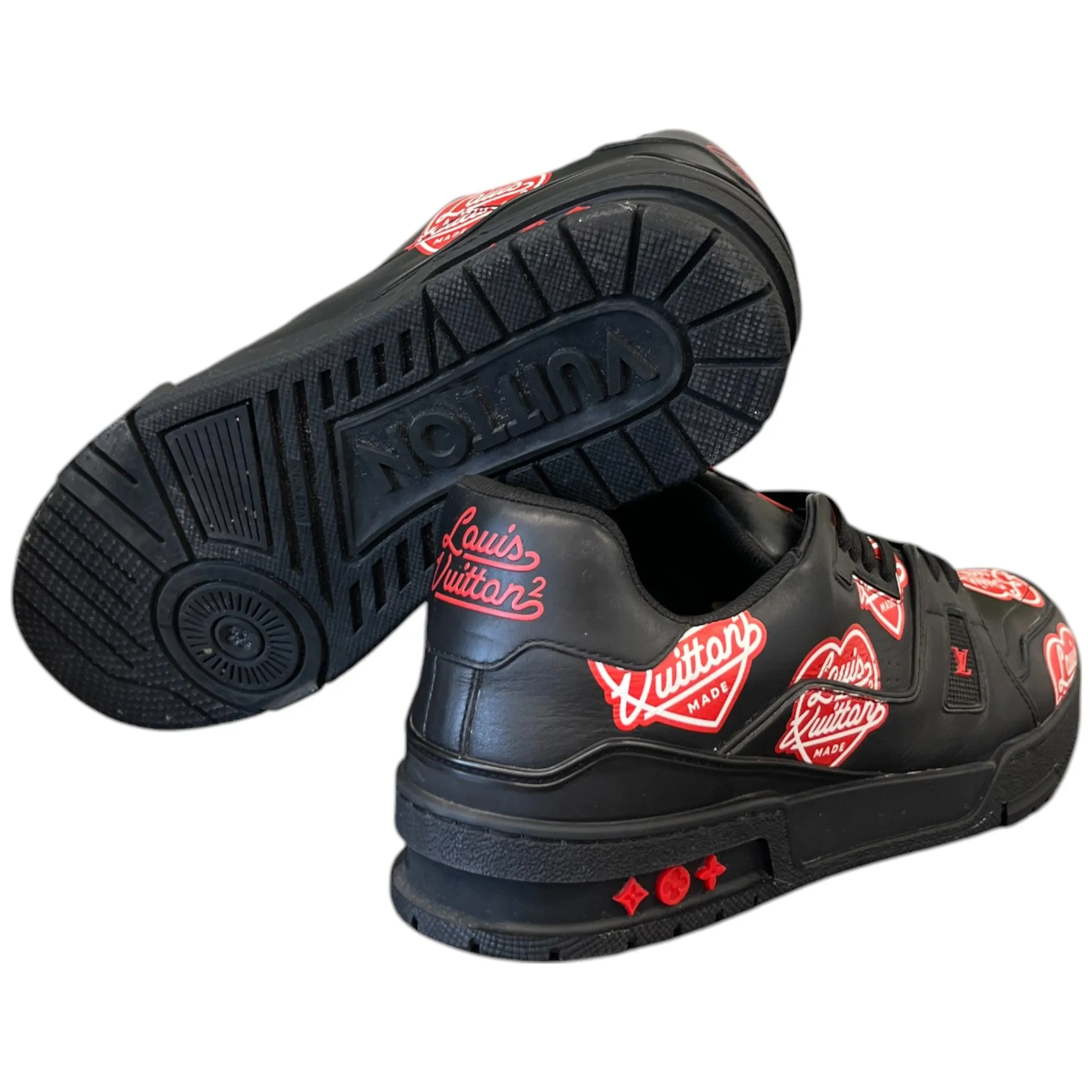 Men's Virgil Abloh X Nigo Lv Made Heart Low Trainers Black Size EU 43 / UK 9
