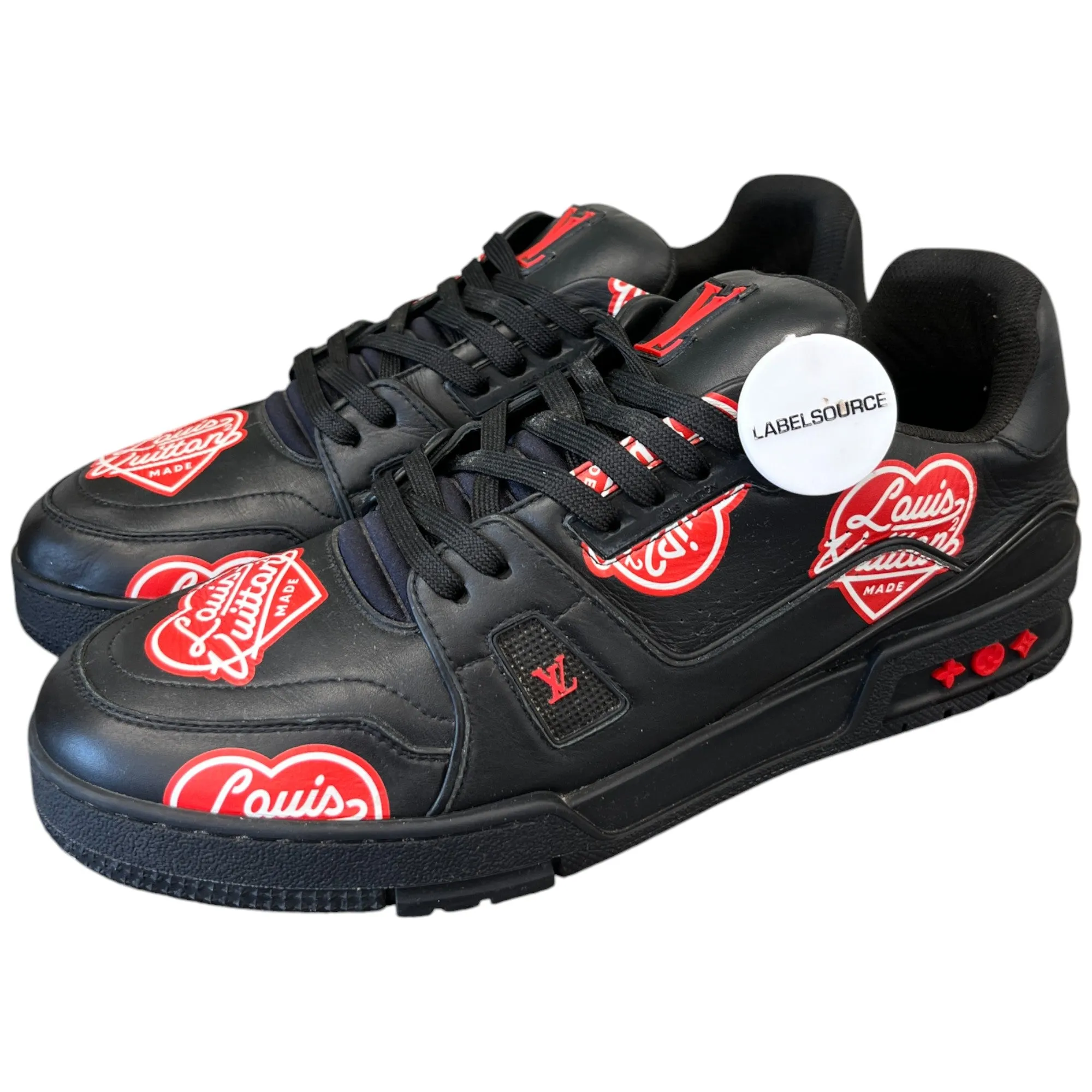 Men's Virgil Abloh X Nigo Lv Made Heart Low Trainers Black Size EU 43 / UK 9