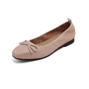 Pastel Crystal Suede Ballerina Flats