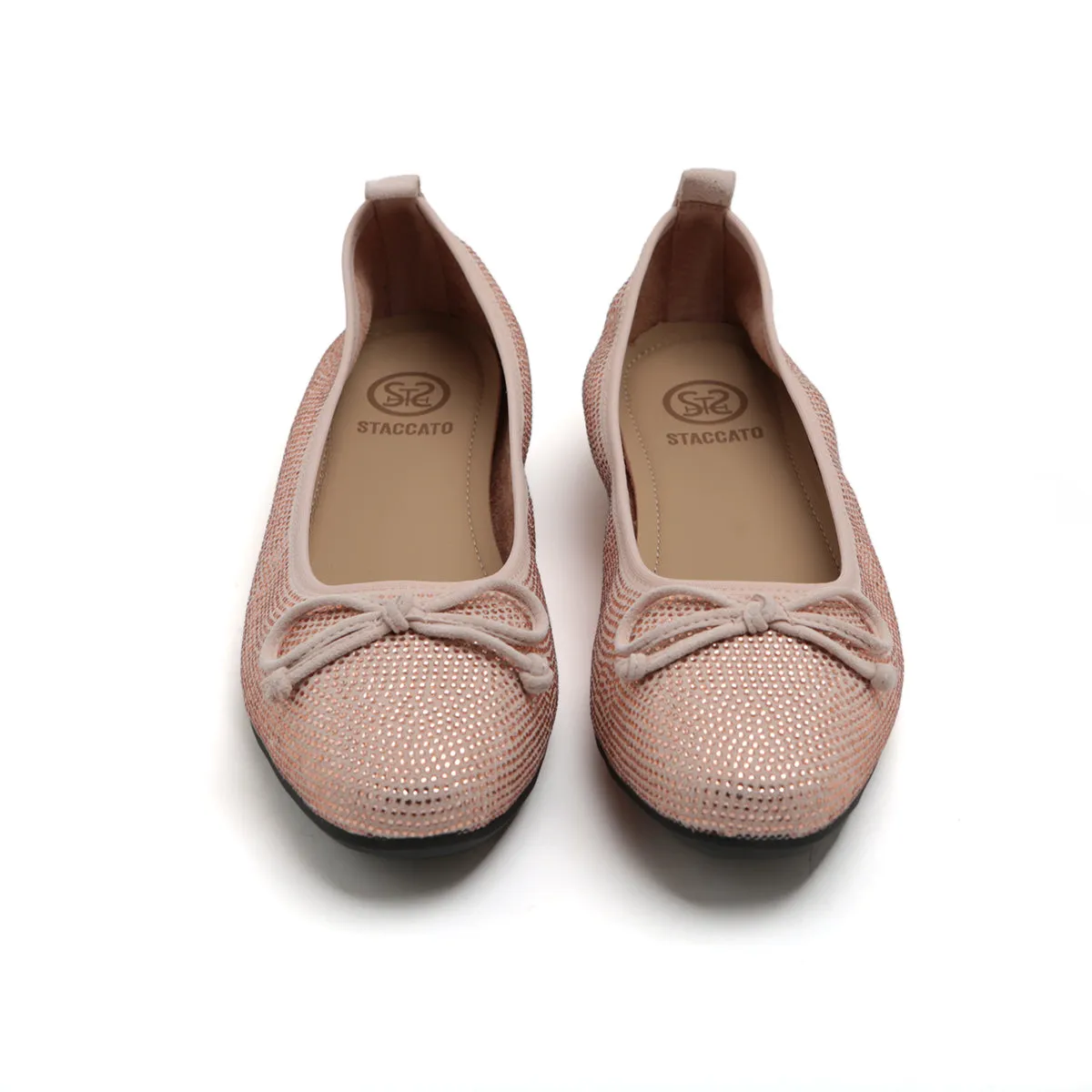 Pastel Crystal Suede Ballerina Flats