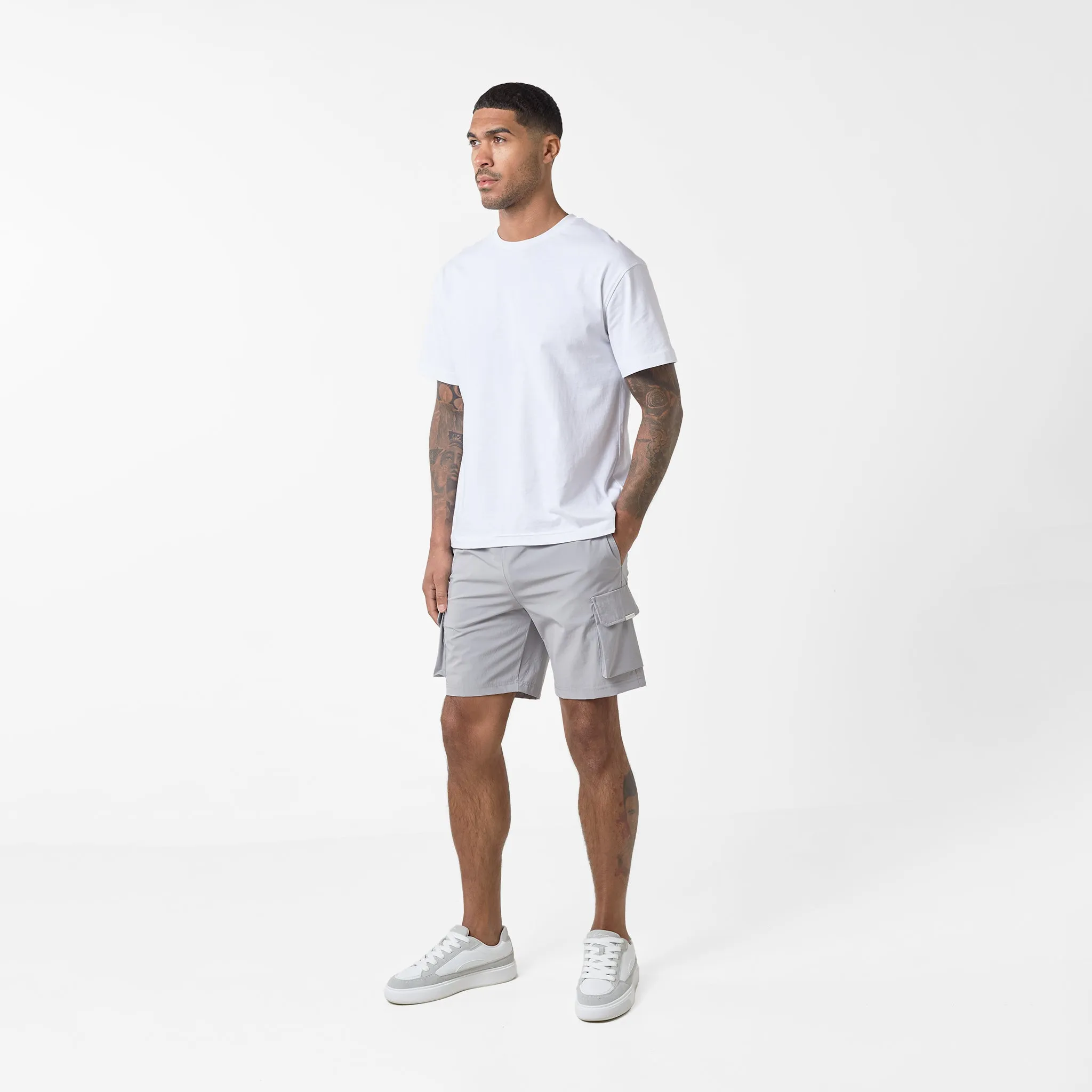 Premium Tech Cargo Short | Ice Grey