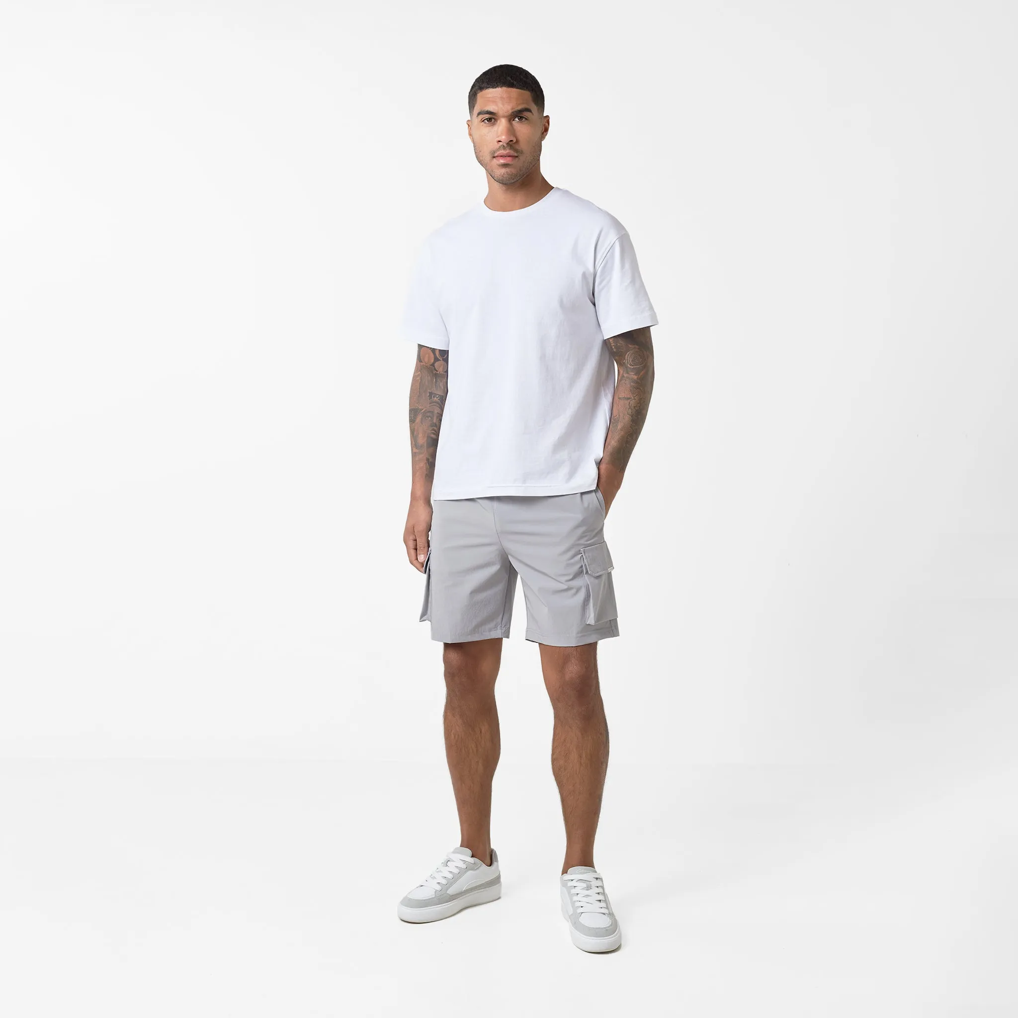 Premium Tech Cargo Short | Ice Grey