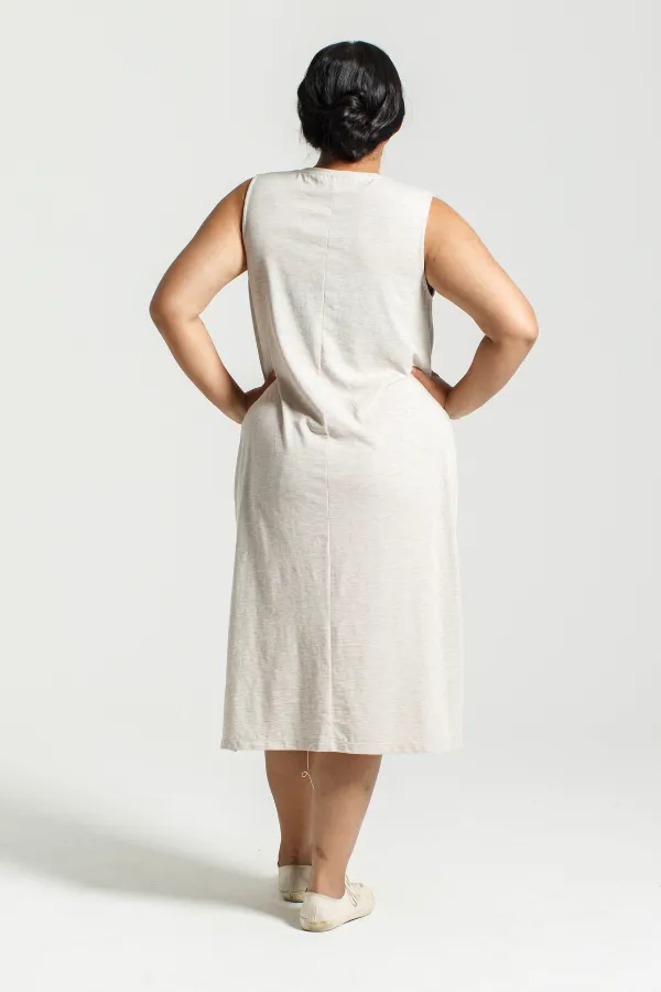Relaxed Tank Dress in Sand
