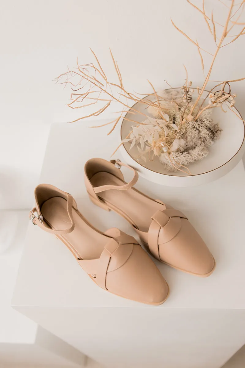 River Weaved Flats in Nude