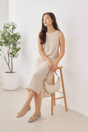Rylee Chain Flats in Matte Nude