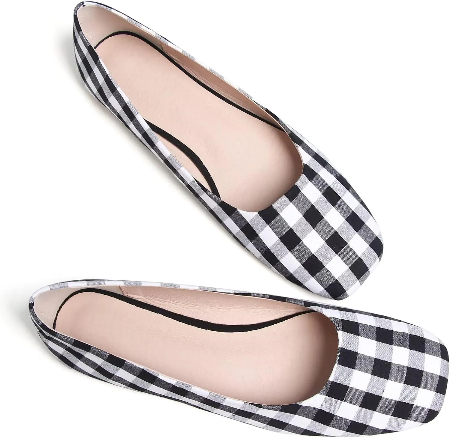 SAILING LU Flats for Women Comfortable Solid Color Soft Flats Square Toe Ballet Casual Work Shoes Dressy Slip-ons Loafers