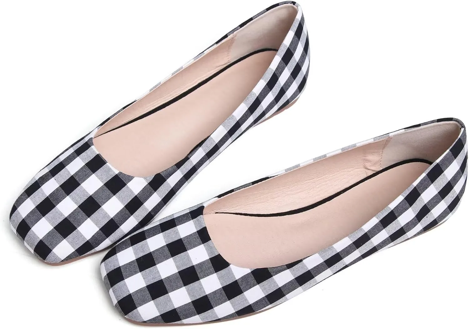 SAILING LU Flats for Women Comfortable Solid Color Soft Flats Square Toe Ballet Casual Work Shoes Dressy Slip-ons Loafers