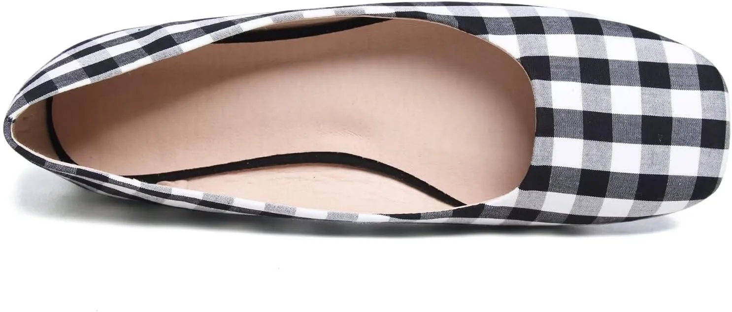 SAILING LU Flats for Women Comfortable Solid Color Soft Flats Square Toe Ballet Casual Work Shoes Dressy Slip-ons Loafers