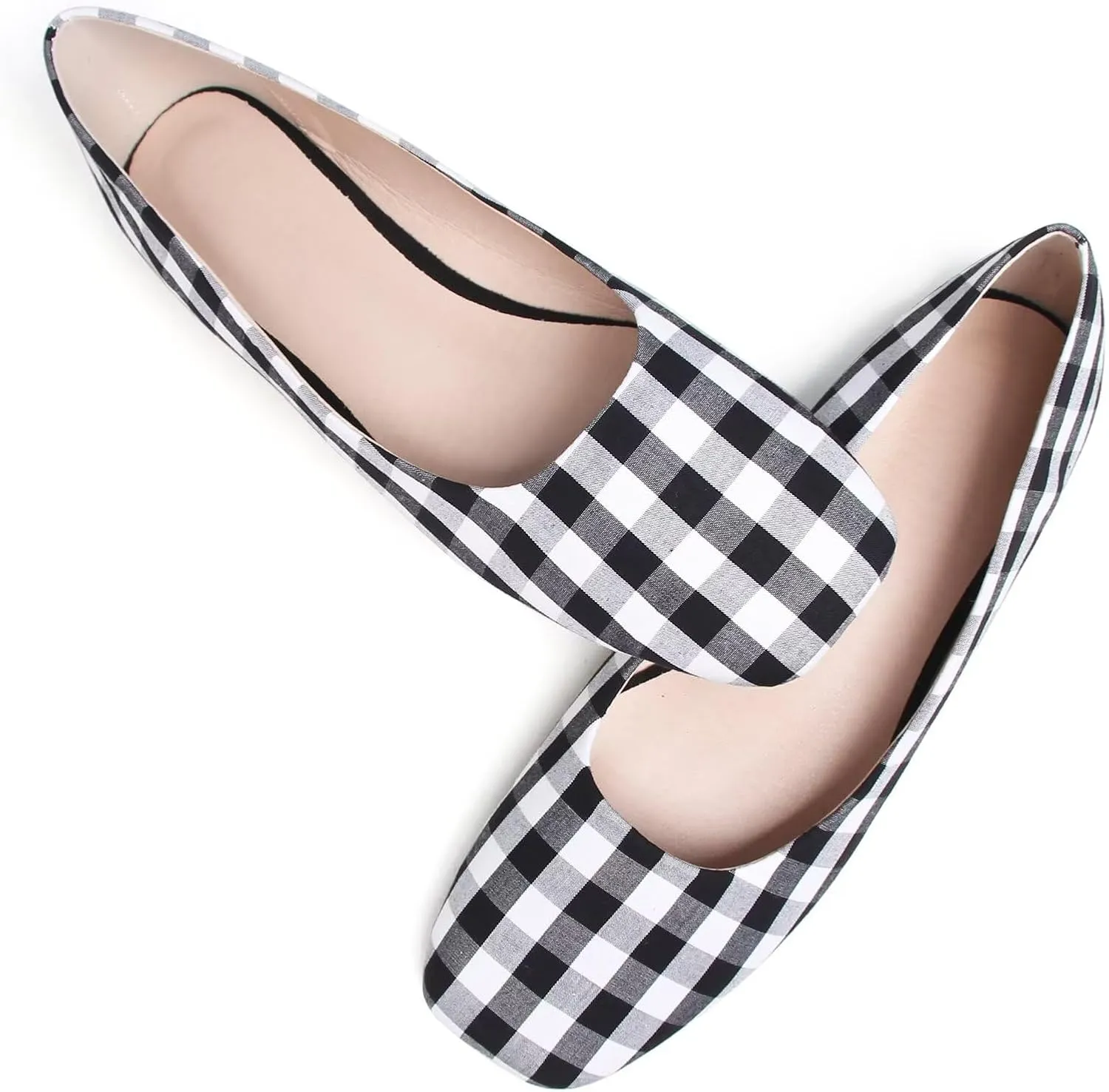 SAILING LU Flats for Women Comfortable Solid Color Soft Flats Square Toe Ballet Casual Work Shoes Dressy Slip-ons Loafers