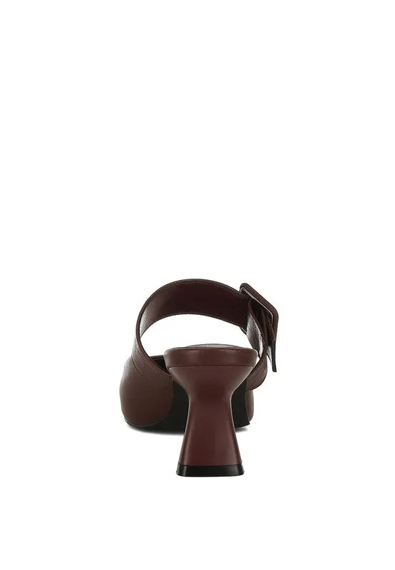 Shein Star Slim Block Heel Mules