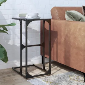 Side Table with Black Glass 40x30x61.5 cm Steel