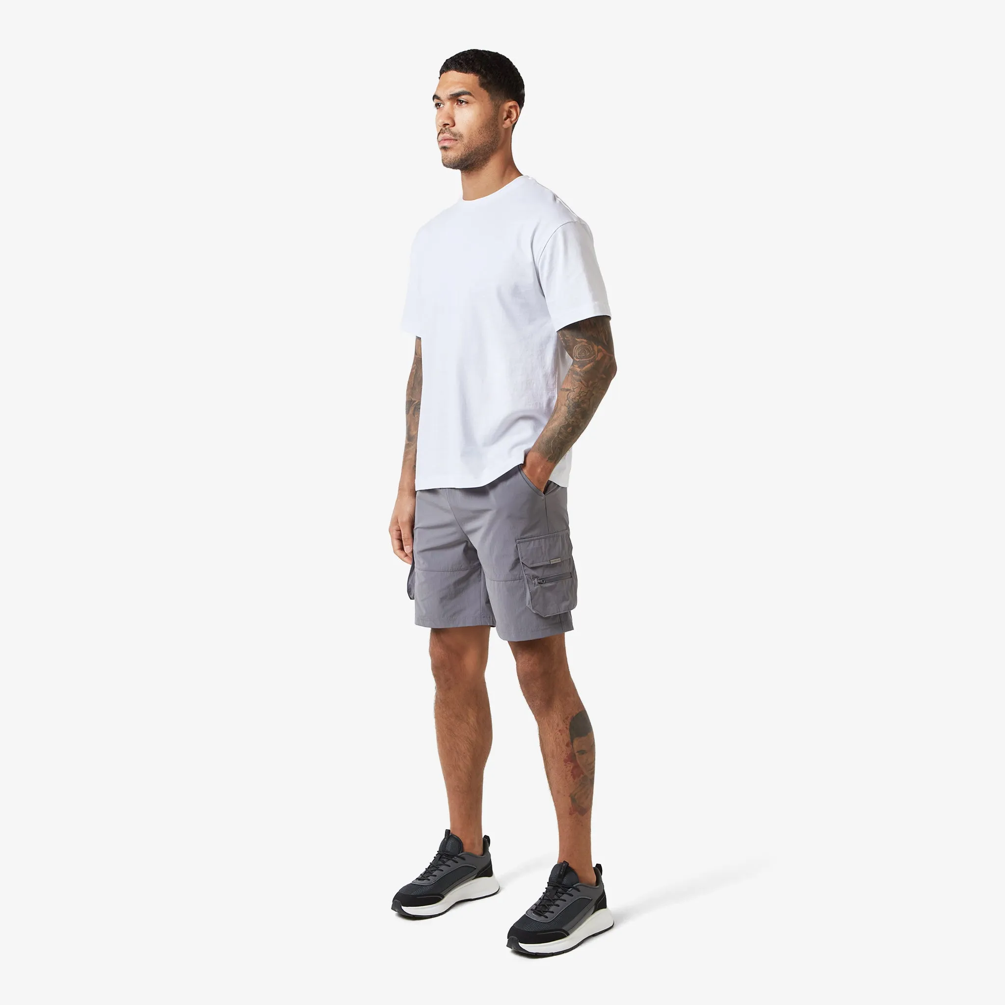 Tech Stretch Poly Cargo Short | Charcoal