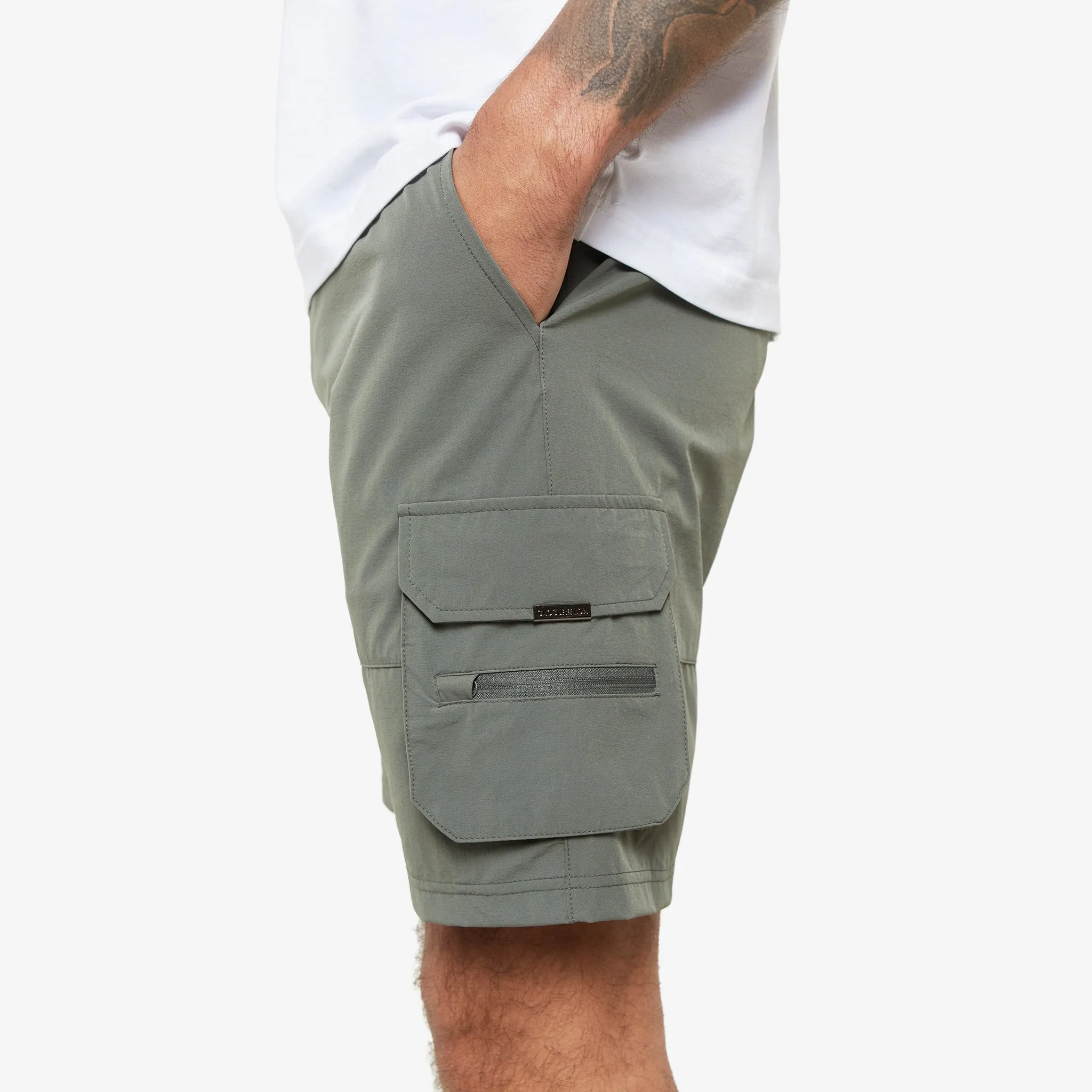 Tech Stretch Poly Cargo Short | Khaki