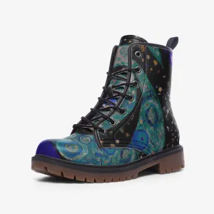 Vampire Art Galaxy Starry Night Space Boots Unisex vegan Leather Combat Boots - US sizes