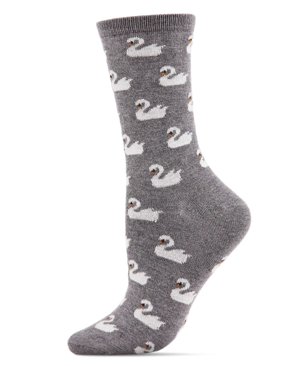 Women's Soft White Swan Cashmere Blend Crew Socks